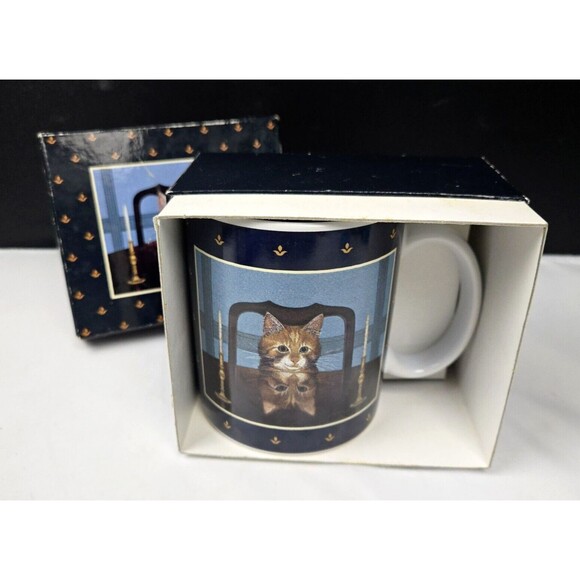 Vintage Lang & Wise Lord Buffington Cat Mug Lowell Herrero Painting 1997 NEW - Picture 2 of 16